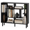 Modern Geometric Bookcase with Anti-tipping Devices-Black