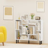 Modern Geometric Bookcase with Anti-tipping Devices-White