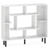 Modern Geometric Bookcase with Anti-tipping Devices-White