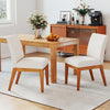 Modern Kitchen Chair Set of 2 with Rubber Wood Legs and Padded Seat-Beige