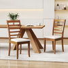 Modern Upholstered Kitchen Chair Set of 2 with Rubber Wood Legs-Beige