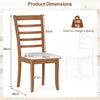 Modern Upholstered Kitchen Chair Set of 2 with Rubber Wood Legs-Beige