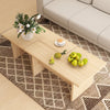 Modular Coffee Table Set of 2 L Shaped Center Tables for Small Space-Oak