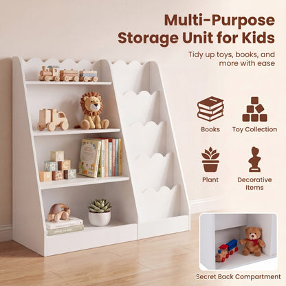 Montessori Kids Bookshelf in White