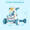 Montessori Baby Walker Toddler Educational Push Toy with Music and Light-Blue