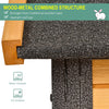 PawHut Wood-metal Guinea Pigs Hutches Elevated Pet Bunny House Rabbit Cage with Slide-Out Tray Outdoor