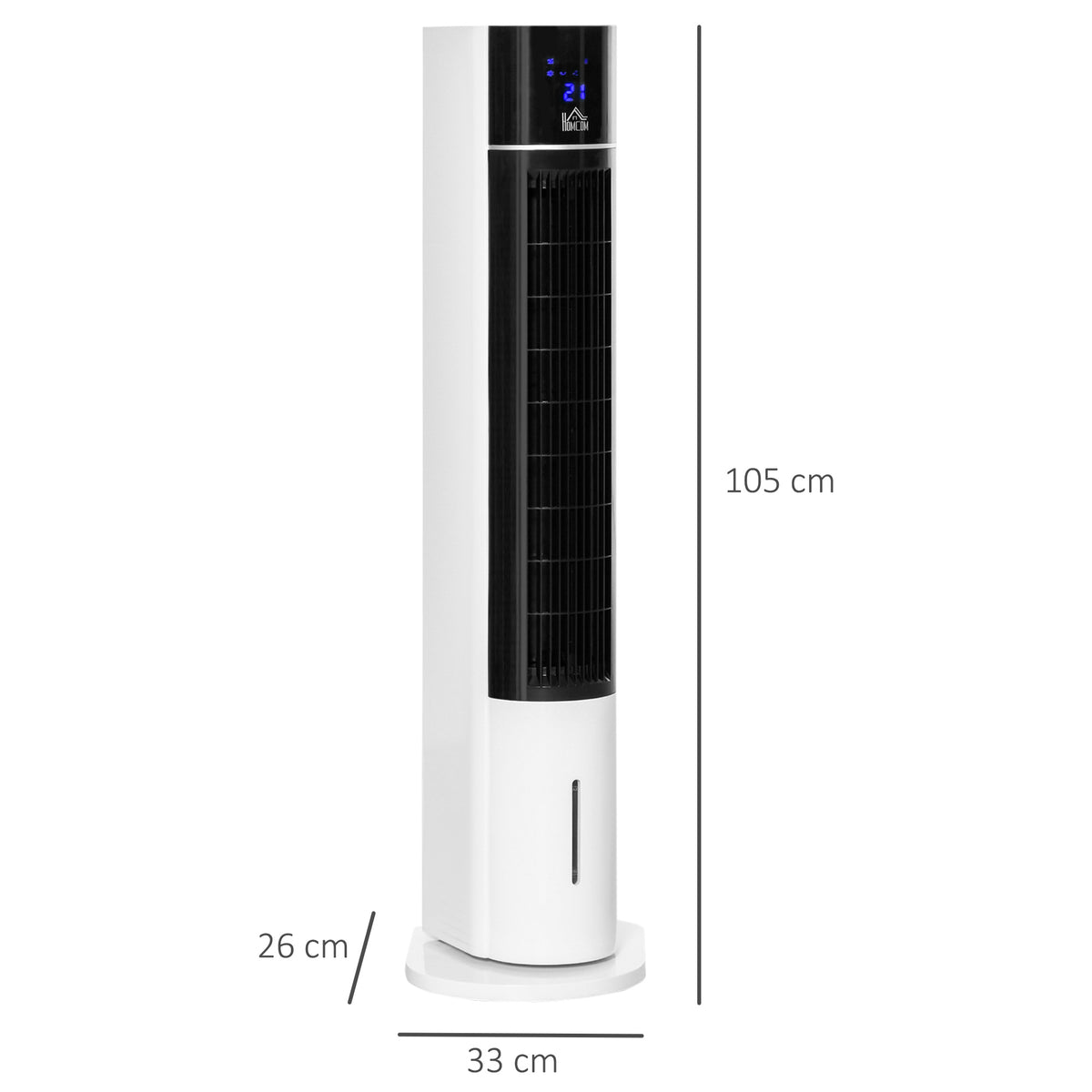 HOMCOM Portable Air Cooler in White