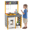 Mud Kitchen for Kids with Stoves Removable Sink and Faucet-Grey