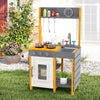 Mud Kitchen for Kids with Stoves Removable Sink and Faucet-Grey
