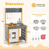 Mud Kitchen for Kids with Stoves Removable Sink and Faucet-Grey