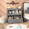 Multi-Bin Toy Storage Cabinet for Children's Room and Playroom-Grey