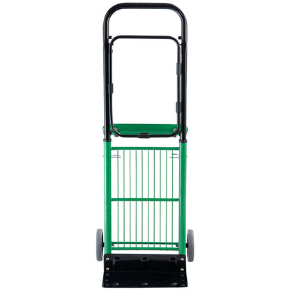 The garden trolley shown from the front with the base plate folded down