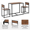 HOMCOM Dining Table and Chairs Set 2, Dining Room Sets, Rectangular Space Saving Table and 2 Chairs for Compact Kitchens, Steel Frame, Natural