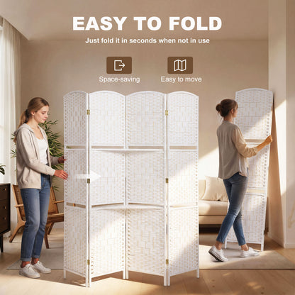 HOMCOM Freestanding Privacy Screen in White