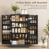 HOMCOM Kitchen Cupboard, Freestanding Multi-Storage Kitchen Pantry Cabinet with Adjustable Shelves, Black