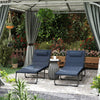 Outsunny Set of Two Reclining Sun Loungers - Dark Blue