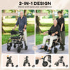 HOMCOM Rollator Walker Wheelchair, with Seat - Black