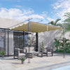 Outsunny Retractable Pergola Cover, 2.55 x 2.5 m Replacement Canopy Fabric for 3 x 3 m Frame, Roof Top Only, Beige
