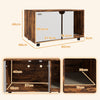 PawHut Hidden Cat Litter Box Furniture, with Sand Drain Pad - Rustic Brown