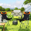 Outsunny Set of 2 Reclining Folding Camping Chair w/ Detachable Footrest, Storage Bag, Cup Holder & Headrest, Lightweight Portable Camp Chair for Beach, Picnic, Orange and Black