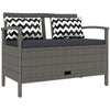 Outsunny 160L Storage Two-Seater Rattan Bench - Grey