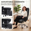 HOMCOM Executive Office Chair, Reclining Desk Chair with Footrest, Adjustable Armrests, Pet Friendly Faux Leather, Black
