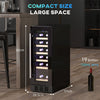 HOMCOM 19 Bottle 5-18â Wooden Rack Wine Fridge - Black