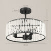 HOMCOM Crystal Ceiling Light, Semi Flush Mount Modern Crystal Chandelier Ceiling Light, E14 Base 3-Lights, Bulbs Not Included