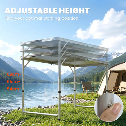 Outsunny 4ft Folding Camping Cupboard Kitchen in Coffee and Black