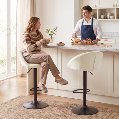 HOMCOM Stool Counter Backs in Cream