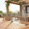 Outsunny 2 Pack Expanding Fence Panels, Wooden Freestanding Garden Fence with Stable Feet, 180 x 30 x 103cm, Dark Grey