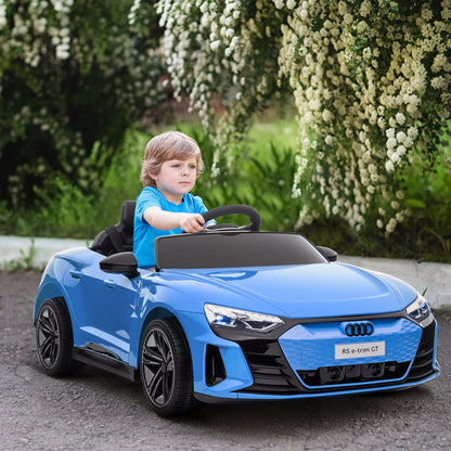 HOMCOM Audi Licensed 12V Kids Electric Ride-On, with Remote Control, Suspension System, Lights, Music, Motor - Blue