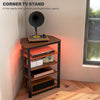 HOMCOM 4-Tier Corner TV Stand with Storage, LED Lights, Cable Management, Small TV Unit Entertainment Centre for TVs up to 29