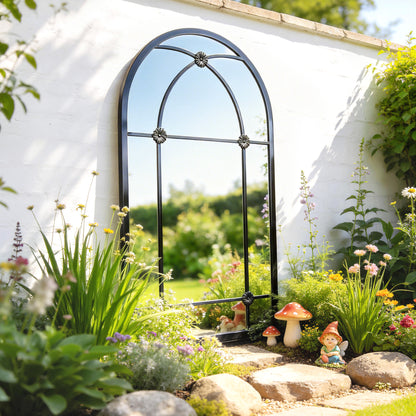 Outsunny Arched Mirror in Black