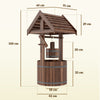 Outsunny Wood Wishing Well for Outside with Hanging Bucket, Wishing Well Planter with Drain Hole for Garden Patio, Carbonized