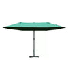 Outsunny 4.6M Sun Umbrella Canopy Double-sided Crank Sun Shade w/ Cross Base Dark Green