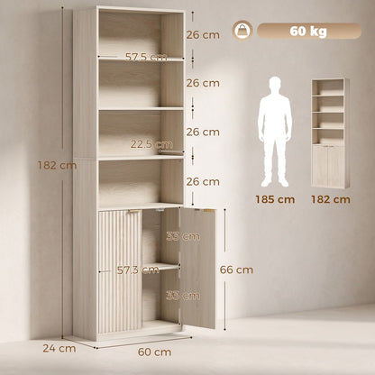 HOMCOM Bookcase in Oak Wood Effect