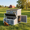 PawHut Wooden Chicken Coop with Nesting Box, Slide-Out Tray, Perches, for 2-4 Chickens, 100 x 86 x 100cm