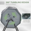 Outsunny 160L 360 Rotating Dual Chamber Composter - Grey