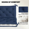 Outsunny 3 Seater Bench Cushion, Garden Chair Cushion with Back and Ties for Indoor and Outdoor Use, 98 x 150 cm, Dark Blue