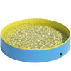 PawHut Foldable Dog Pool for Puppies and Ducks Dog Paddling Pool Bath Tub, Blue, 160 x 30cm