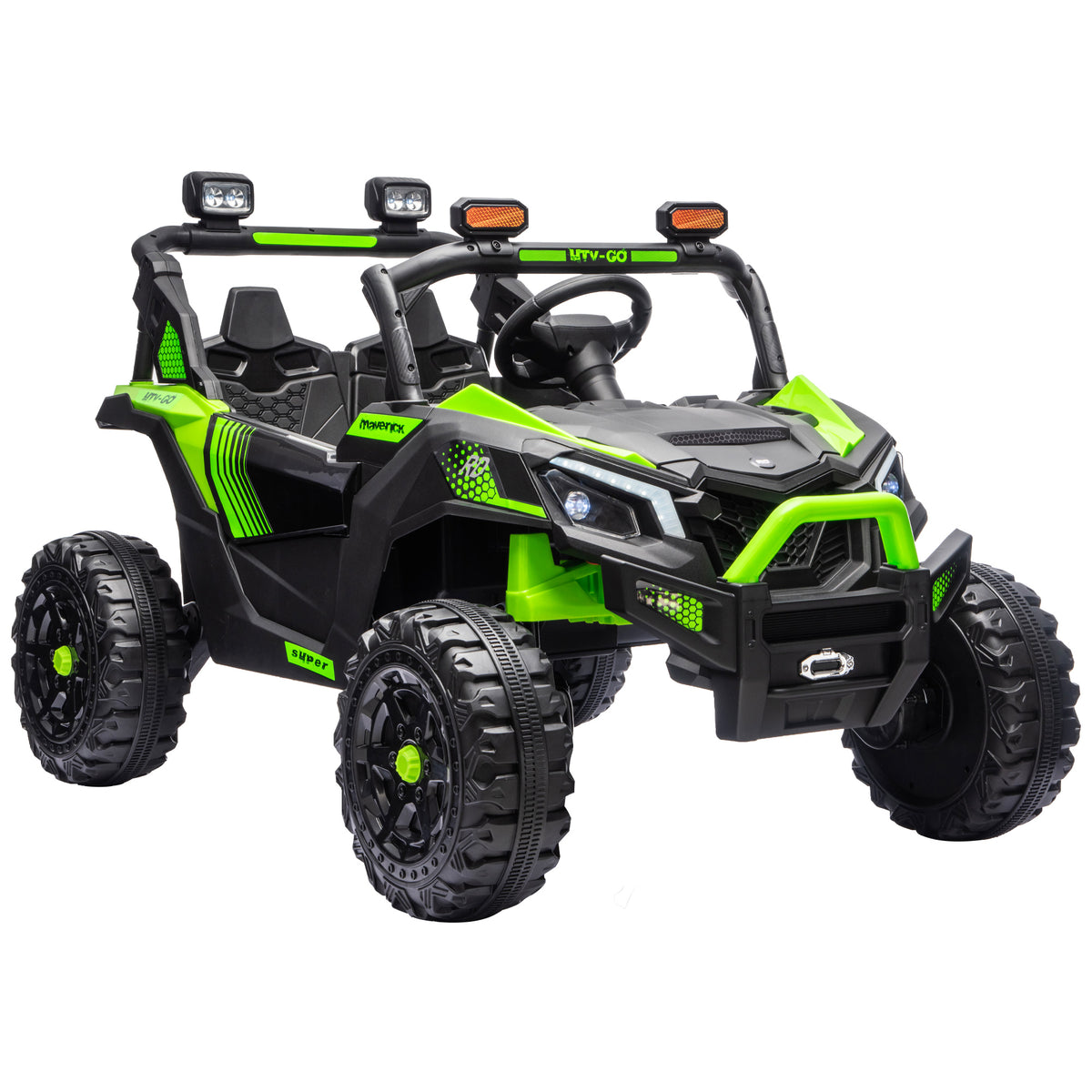 AIYAPLAY 24V 2 Seater Ride On Truck Car in Green