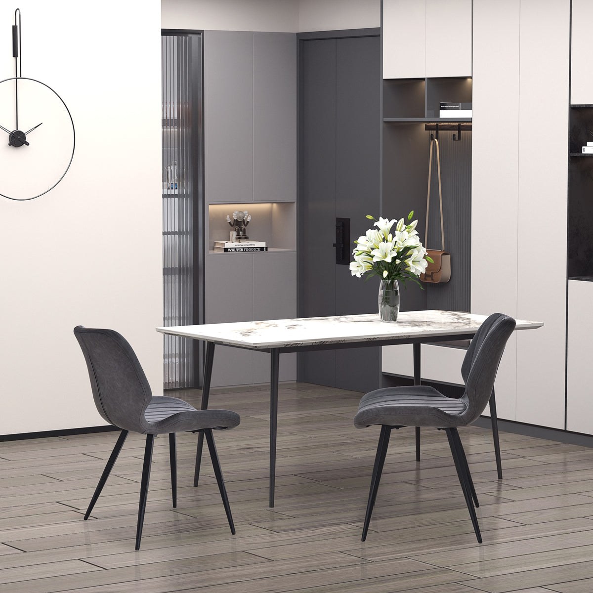 HOMCOM Dining Chairs Set of 2 in Grey