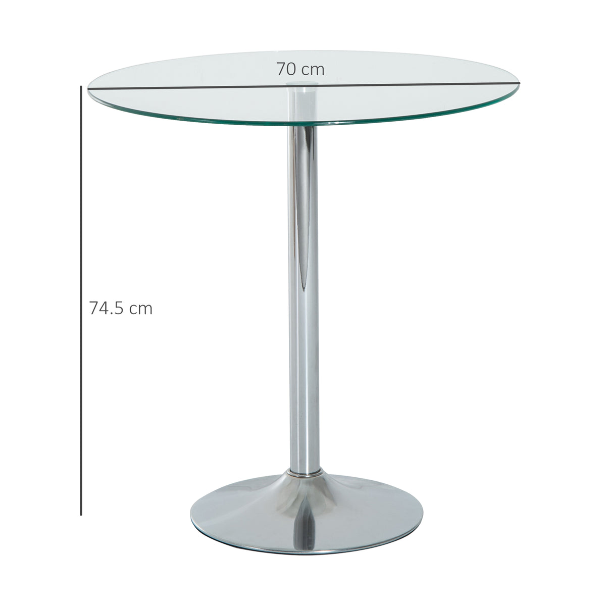 HOMCOM Round Dining Table in Silver