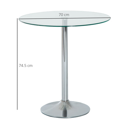 HOMCOM Round Dining Table in Silver