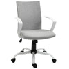 Vinsetto Office Chair Linen Swivel Computer Desk Chair Home Study Task Chair with Wheels, Arm, Adjustable Height, Light Grey
