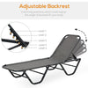 Outsunny Sun Lounger Relaxed Recliner with 5-Position Adjustable Backrest Aluminium Frame for Pool, Sun Bathing, Grey