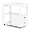 Modern 2-Drawer Sofa Side Table with Open Shelves-White