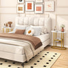 2-Tier Oval End Table Set of 2 Space-saving Slim Couch Side Table -White