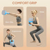 SPORTNOW 8KG Soft Kettlebell, Kettlebell with Non-Slip Handle for Home Gym, Weight Lifting, Strength Training, Light Blue/Grey